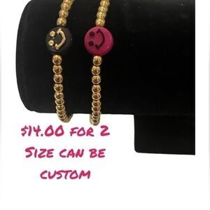Bracelet Happy Beaded with elastic closure …can be customized w color and fit